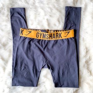NWOT Gymshark workout Grey and mustard yellow leggings, NO SIZE TAG, full length